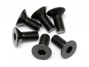 Flat Head Screw M6x14mm (6pcs) 4.0mm Hex Socket