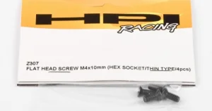 Flat Head Screw M4X10mm Hex Socket Thin Type (4Pcs)