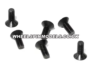 Countersunk Flat Head Screw M3x8mm (6Pcs) 2mm Hex Socket