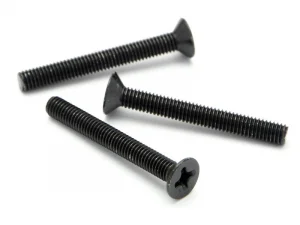Flat Head Screw M3x25 Black (10Pcs)