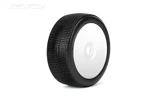 Jetko Lesnar Ultra Soft 1:8 Buggy Tyres Pre Glued on White Revo Rims (2)