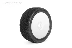 Jetko J Zero Composite Super Soft 1:8 Buggy Tyres Pre Glued on White Revo Rims (2)