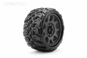 Jetko EX King Cobra LP Belted Tyres Mounted on 3.8 Black Wheels - 17mm (2)