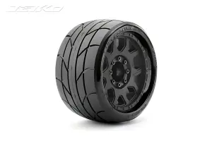 Jetko Extreme Super Sonic MAXX Belted Tyres on 3.8 Black 17mm/12mm Hex Wheels (2)
