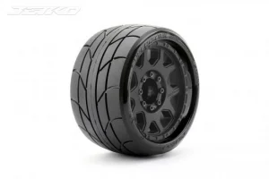 Jetko Extreme Super Sonic MAXX Belted Tyres on 3.8 Black 17mm/12mm Hex Wheels (2)