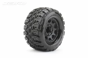 Jetko EX MT King Cobra Tyres On Black Wheels 2.8 Hex 12/14/17mm (2)