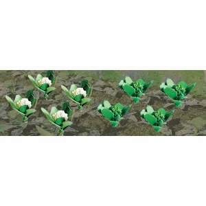 JTT 95529 Broccoli & Cauliflower, 3/8 width, HO-Scale, (20 per pack)