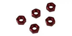 Kyosho Nut M3 X2.4 (5) - Aluminium/Red