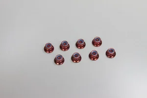 Kyosho Nylon Lock Flanged Steel Nuts M4X5.6 (8) - Red