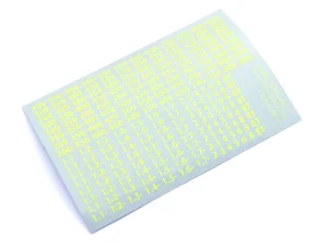 Decal Sheet Kyosho Shocks oil viscosities (Yellow)