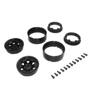 Kyosho KC10 Bead-lock 1.9 inches Spoke Black Wheels (2)
