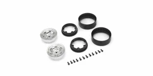 Kyosho KC10 Bead-lock 1.9 inches Spoke Chrome Wheels (2)