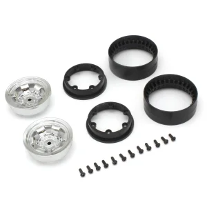 Kyosho KC10 Bead-lock 1.9 inches Spoke Chrome Wheels (2)