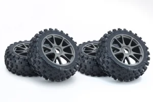 Kyosho Kc Tyres On Neo 3.0 Wheels Gun Metal (4) *unpackaged*