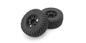 Pre-Glued Tyres on black wheels 2.4 (2) Kyosho Toyota Tacoma