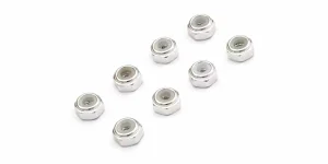 Kyosho Mini-Z M2 Nyloc Aluminium Wheel Nut (8) Silver