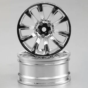 Killer Body Wheel 3mm Offset Chrome 10-Spoke 1:10 Tc (4)