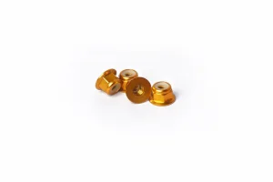 Flanged Nylon Lock Nuts M4 Gold Koswork (4) Optima Series