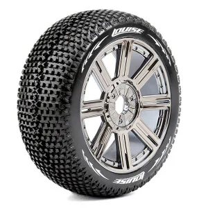 Louise RC B-Turbo 1:8 Fr/Rr Soft Hex 17mm Spoke Black Chrome