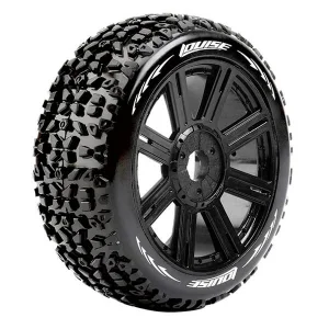 Louise RC B-Mazinger 1:8 Soft Buggy Tyres Mounted on Black Wheels (2)