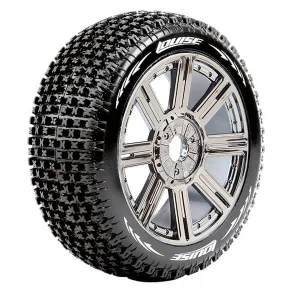 Louise RC B-Pirate 1:8 Fr/Rr Super Soft Hex 17mm Spoke Black Chrome