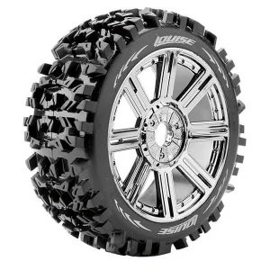 Louise RC B-Pioneer 1:8 Fr/Rr Soft Hex 17mm Spoke Black Chrome