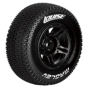Louise RC SC Maglev Tyres Mounted on Black 12mm Hex SC Wheels (2)