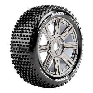 Louise RC B-Hornet 1:8 Fr/Rr Super Soft Hex 17mm Spoke Black Chrome