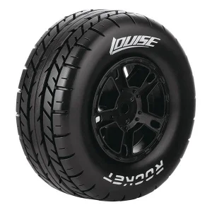 Louise RC SC Socket Tyres Mounted on Black 12mm Hex SC Wheels (2)