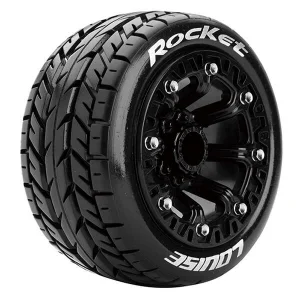 Louise RC ST-Rocket 1:16 Tyres Mounted on Black 12mm Hex Wheels (2)
