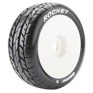 Louise RC B-Rocket 1:8 Soft Buggy Tyres Mounted on White Wheels (2)