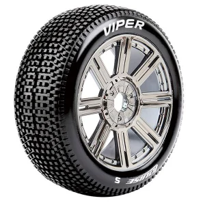 Louise RC B-Viper 1:8 Fr/Rr Soft Hex 17mm Spoke/Chrome BL