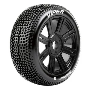 Louise RC B-Viper 1:8 Fr/Rr Super Soft Hex 17mm Spoke/Blac