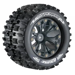 Louise RC MT Pioneer Tyres On 12mm Hex Black Wheels (2)	