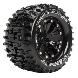 Louise RC MT Pioneer Tyres On 14mm Hex Black Wheels (Arrma Granite) (2)