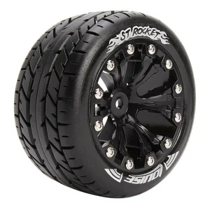 Louise RC ST Rocket Tyres On Bearing FIt Black Zero Offset Wheels (2)