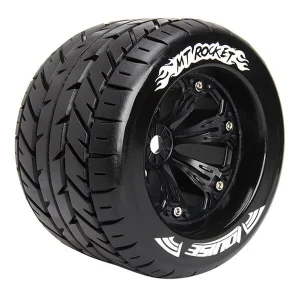 Louise RC MT Pioneer Tyres On 17mm Hex Black Half Inch Offset Wheels (2)