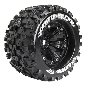 Louise RC MT Uphill Tyres On 17mm Hex Black Half Inch Offset Wheels (2)