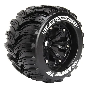 Louise RC MT Mcross Tyres On 17mm Hex Black Half Inch Offset Wheels (2)
