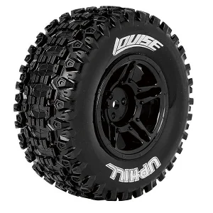 Louise RC SC Uphill Tyres Mounted on Black 12mm Hex SC Wheels (2)