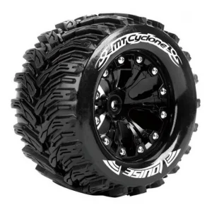 Louise RC MT Cyclone Tyres On 14mm Hex Black Wheels (Arrma Granite) (2)