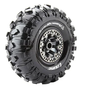 Louise RC CR-Rowdy 1:10 Super Soft 2.2 Tyres on Black Chrome 12mm Hex Wheels (2)