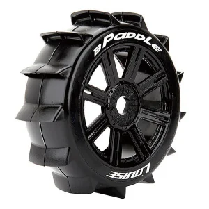 Louise RC B-Paddle 1:8 Buggy Tyres Mounted on 17mm Hex Black Wheels (2)