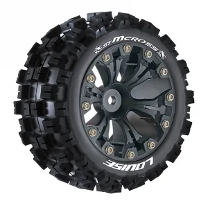 Louise RC ST Mcross Tyres On 12mm Hex Black Wheels (2)
