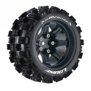 Louise RC ST Mcross Tyres On 14mm Hex Black Wheels (Arrma Granite) (2)
