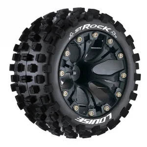 Louise RC ST-Rock 1:10 Soft Tyres On Offset Black 2.8 Wheels (2)