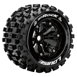 Louise RC MT Rock Tyres On 17mm Hex Black Zero Offset Wheels (2)