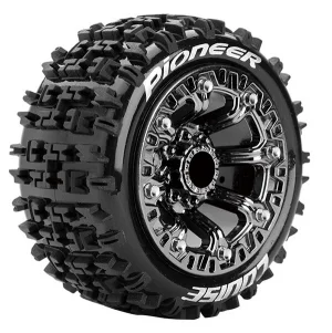 Louise RC ST-Pioneer 1:16 Soft Tyres on Black Chrome 12mm Hex Wheels (2)