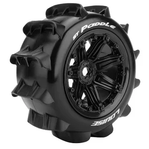 Louise RC ST Paddle 1:16 Tyres On 12mm Hex Black Wheels (2)