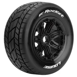 Louise RC SC Rocket 1:5 Scale Tyres on 24mm Hex Black Baja SC Wheels (2)